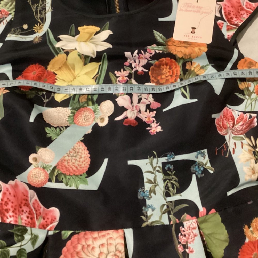 TED BAKER Navy Ottoman Alphabet Skater Dress Size 1 (Aus 8) - Picture 7 of 10